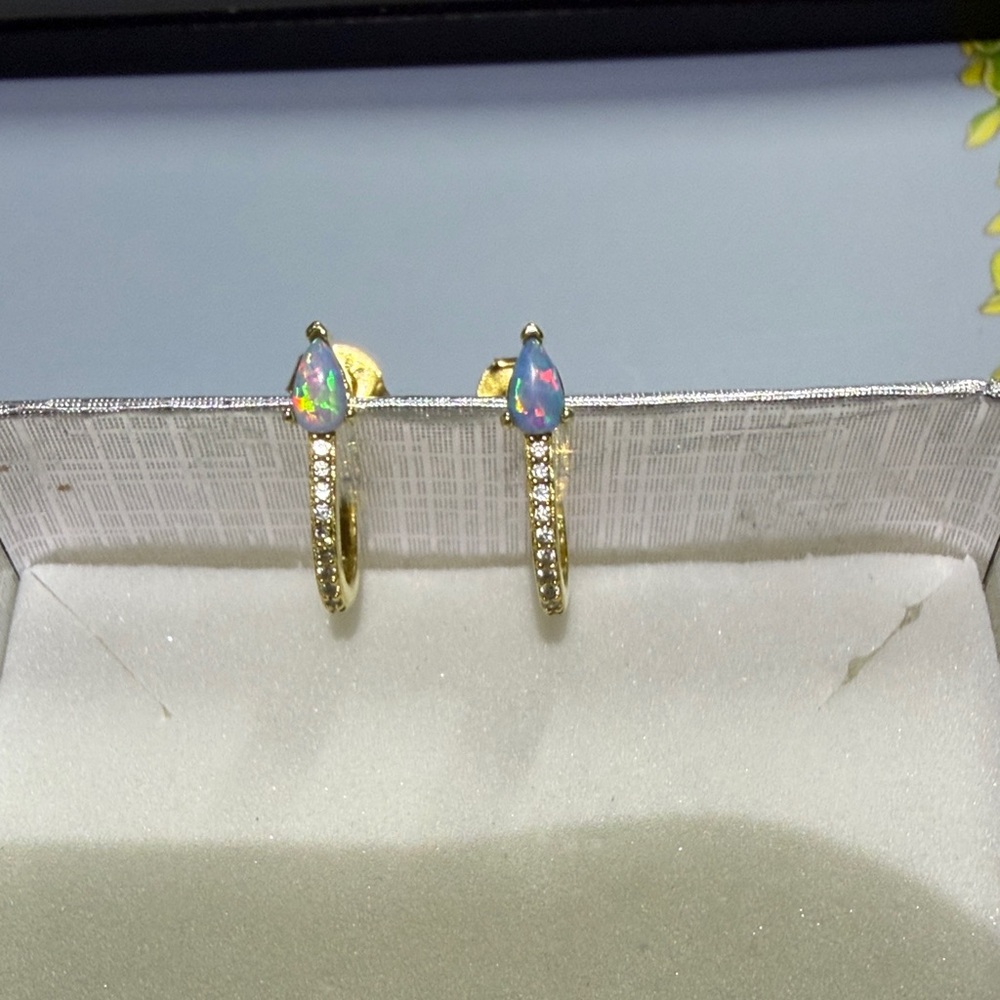 Misha Hawaii and Elegant Gold and Opal Earrings